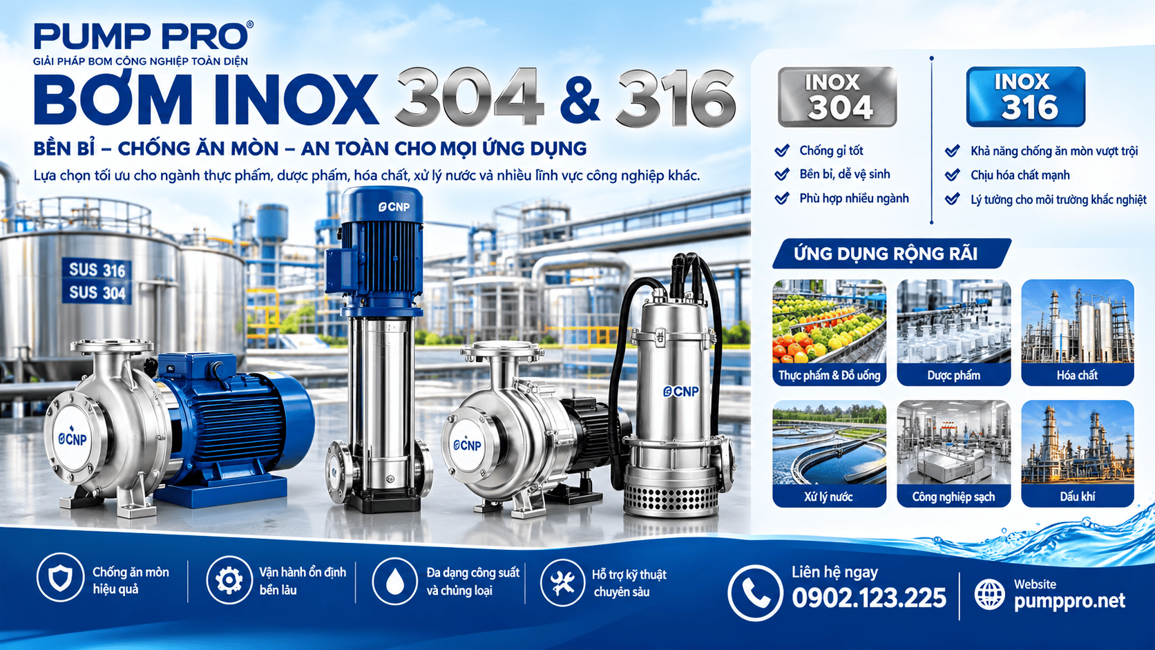 Bơm Inox 304 Và 316 khác nhau như thế nào?