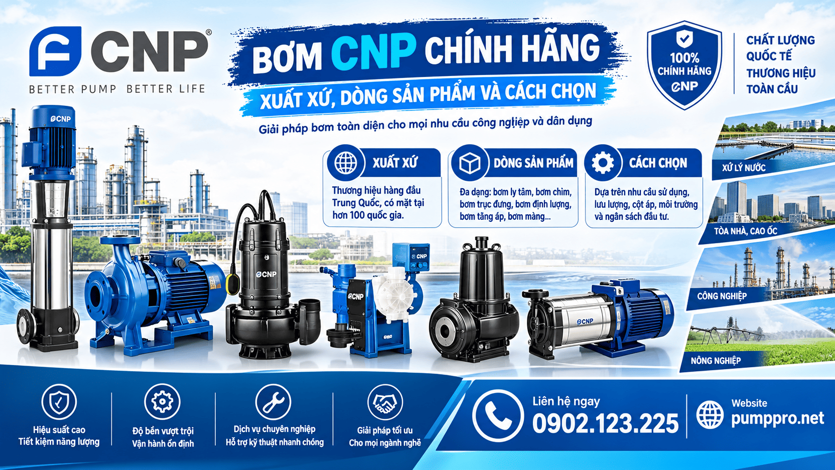 Bơm CNP Chính Hãng: Xuất Xứ, Dòng Sản Phẩm Và Cách Chọn