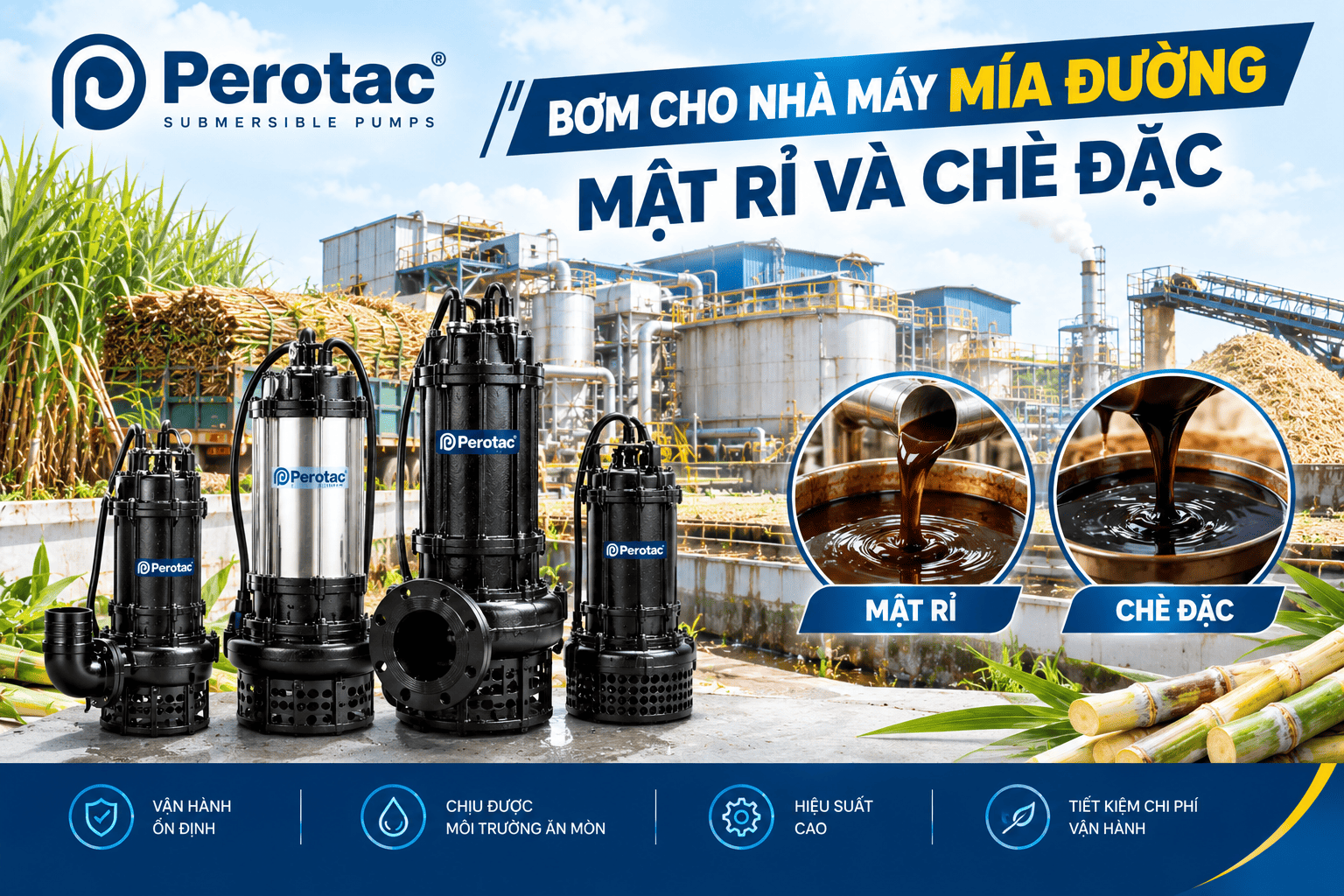 Bơm Cho Nhà Máy Mía Đường: Mật Rỉ Và Chè Đặc