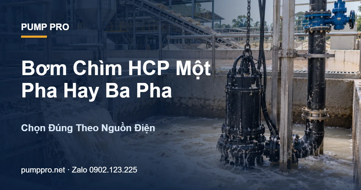 Bơm Chìm HCP Một Pha Hay Ba Pha: Chọn Đúng Theo Nguồn Điện - Pump Pro