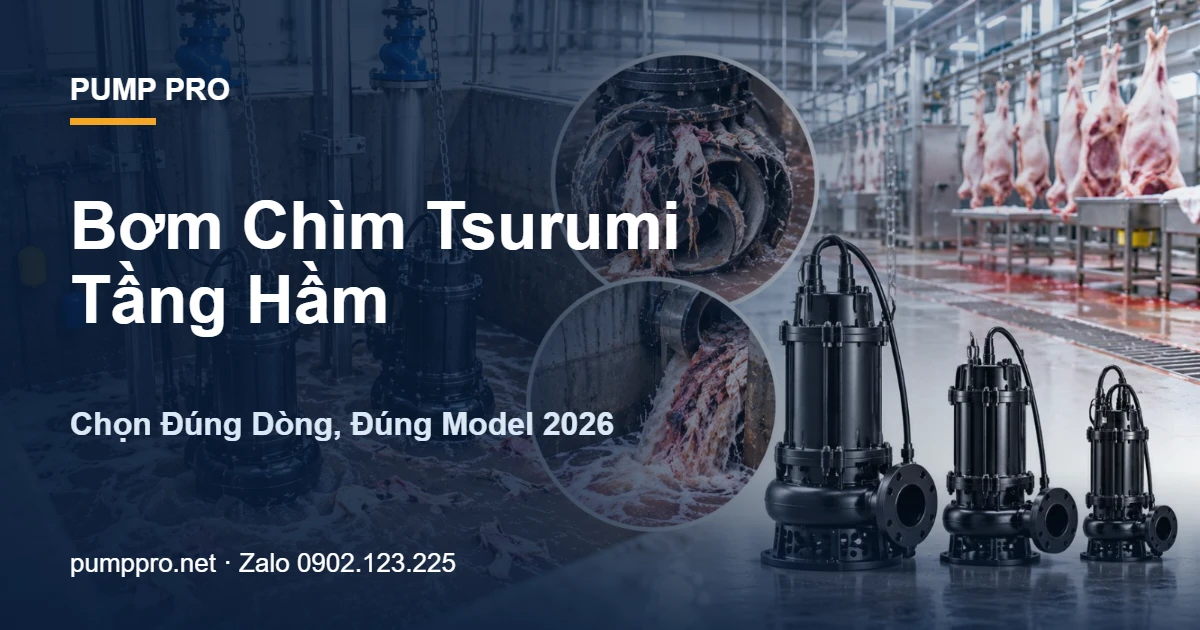 Bơm Chìm Tsurumi Tầng Hầm — Chọn Đúng Dòng, Đúng Model 2026 - Pump Pro
