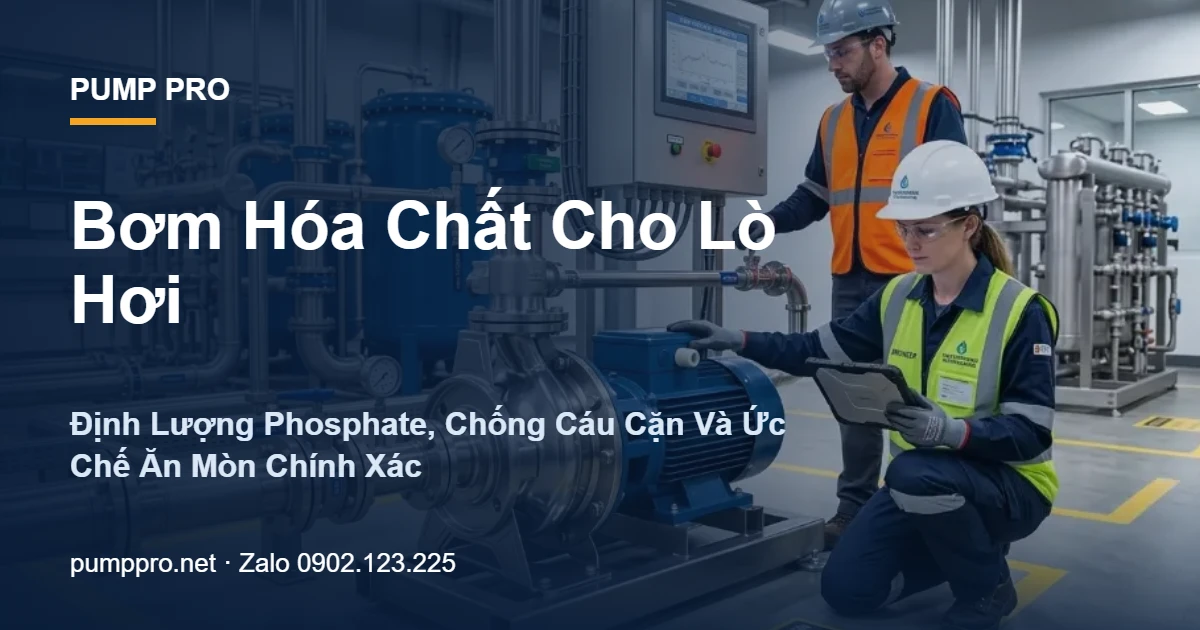 Bơm Hóa Chất Cho Lò Hơi — Định Lượng Phosphate, Chống Cáu Cặn Và Ức Chế Ăn Mòn Chính Xác - Pump Pro