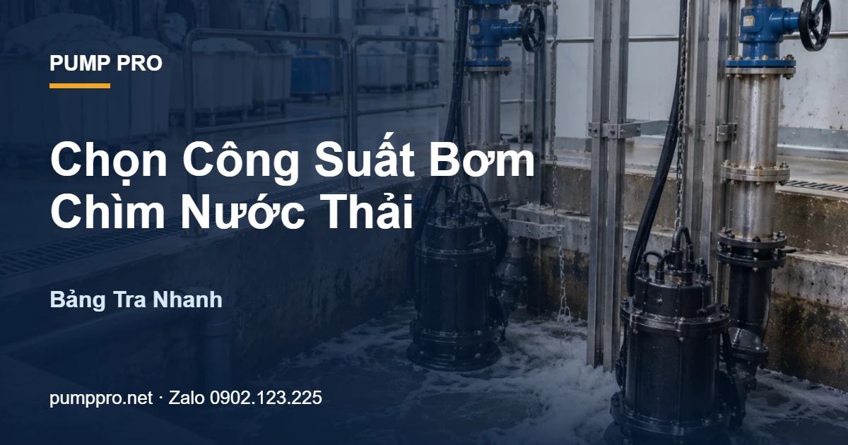 Chọn Công Suất Bơm Chìm Nước Thải: Bảng Tra Nhanh - Pump Pro