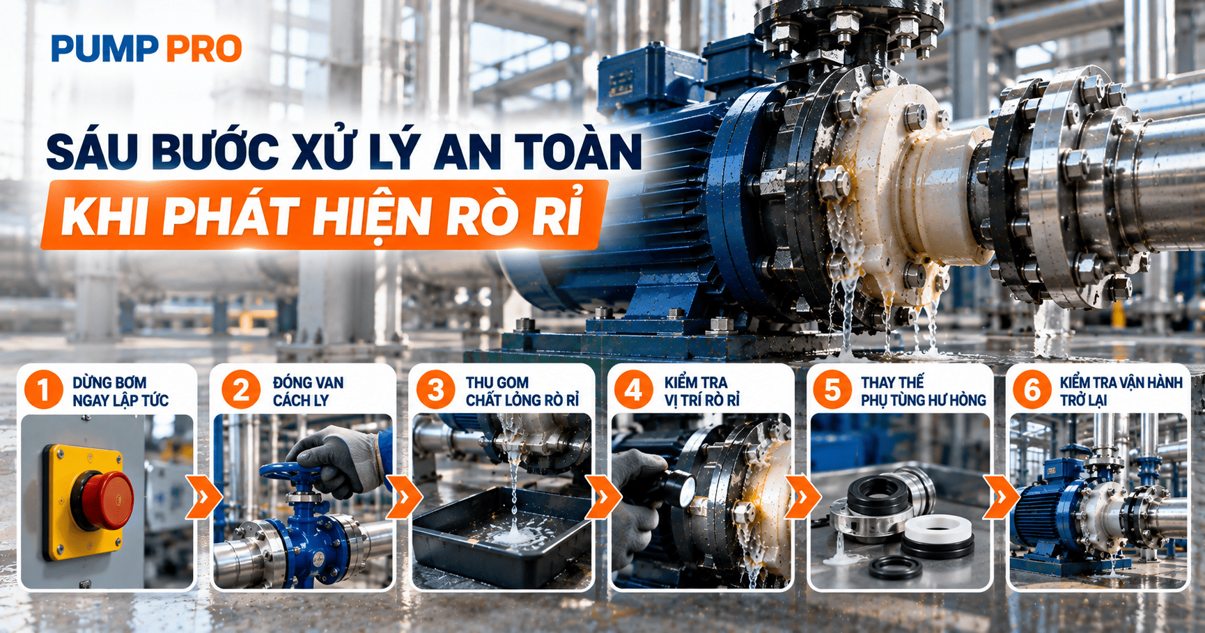 Sáu Bước Xử Lý An Toàn Khi Phát Hiện Rò Rỉ